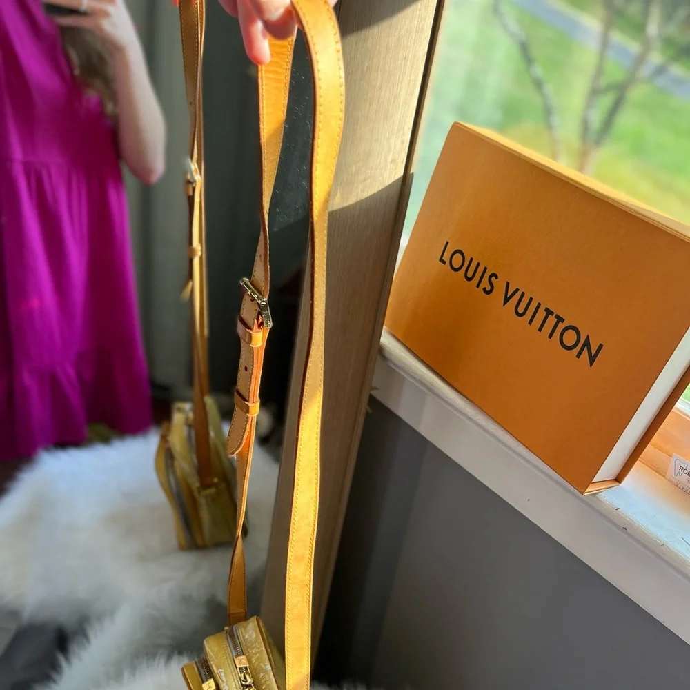 Louis Vuitton Yellow Vernis Leather Crossbody Bag